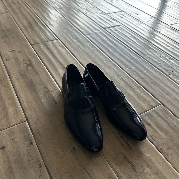 New M2 by Morvati patent blue slip on loafers sz 40 - Picture 3 of 8